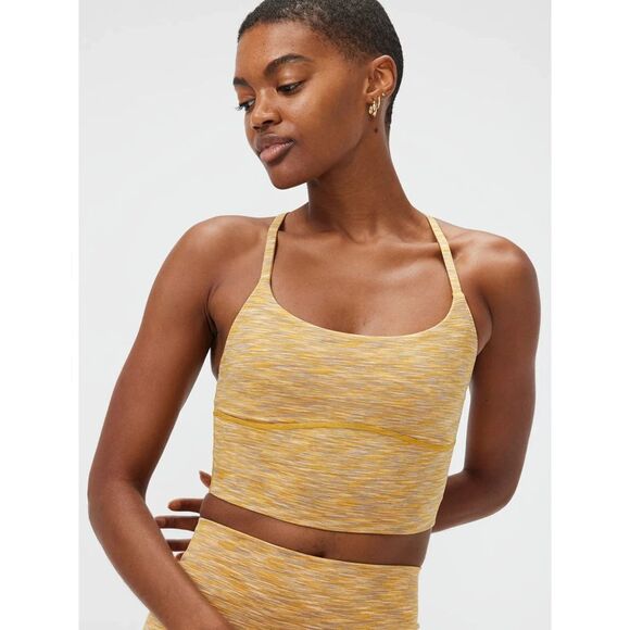 OUTDOOR VOICES FreeForm Crop Top Yellow Workout Racerback Sports Bra Size XS - Picture 1 of 6